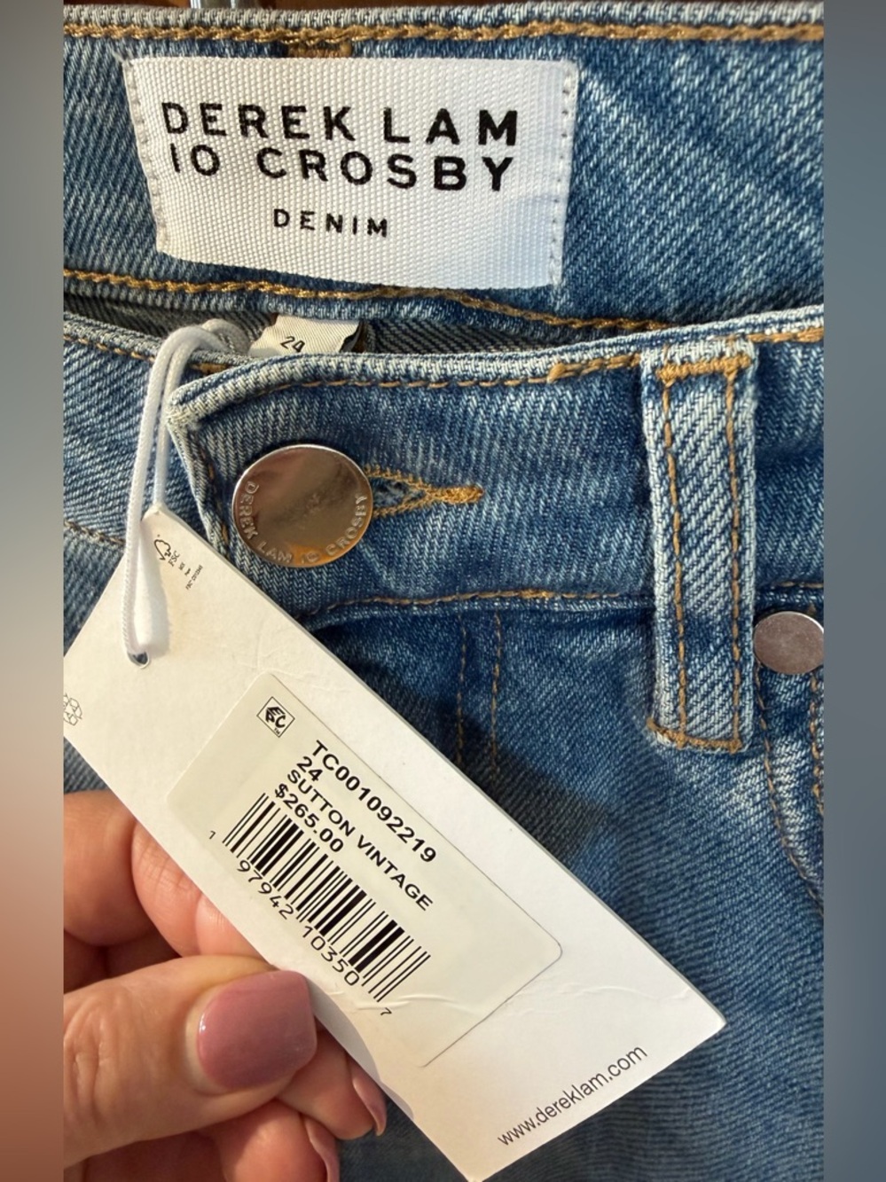 Derek Lam Crosby Light Blue High Rise Taylored Wide-Leg Jeans in Sutton Vintage - Picture 8 of 10